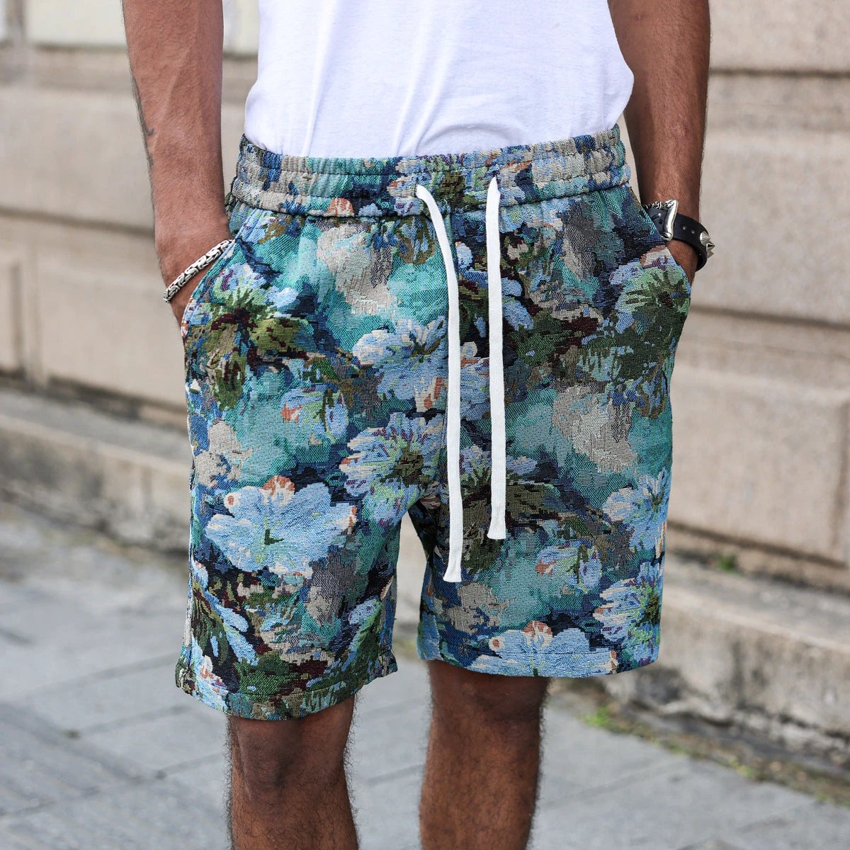 Fashionable Lake-Blue Summer Casual Shorts For Men by GJG Denim