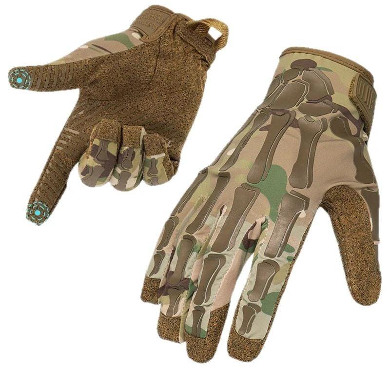 Men's Non-slip and Breathable Full Finger Touch Screen Tactical Gloves by GJG Denim