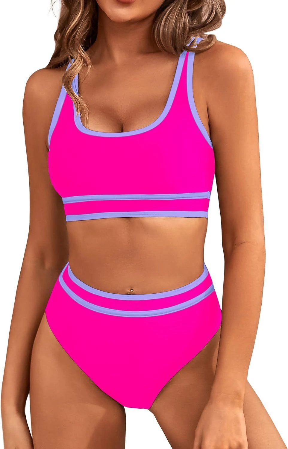 Bikini Tight-fitting Solid Color Swimsuit For Women by GJG Denim