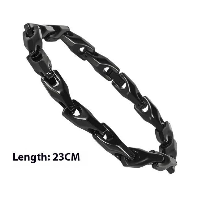 Fashion Polished Solid Color Tungsten Steel Bracelet For Men by GJG Denim