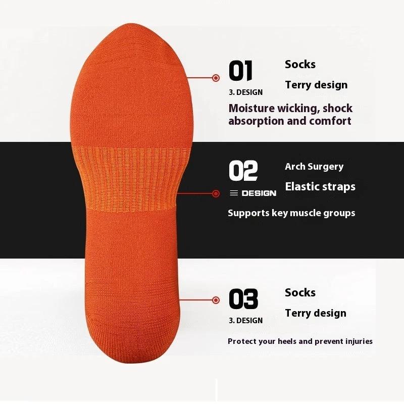Men's Mid-calf Combed Cotton Athletic Sweat-absorbent Breathable High-pass Non-stuffy Socks by GJG Denim