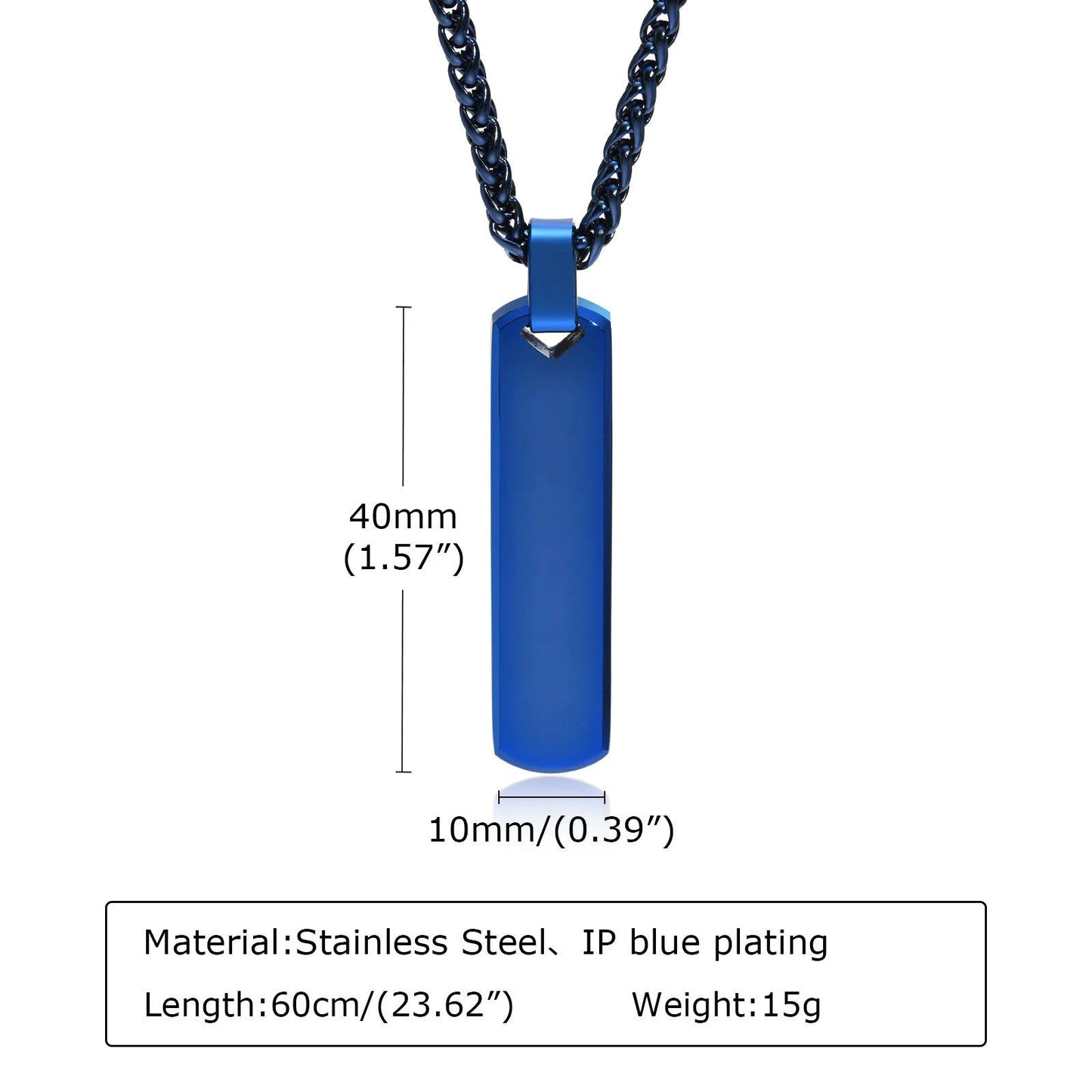 Stainless Steel Three-dimensional Rectangular Geometric Necklace For Men by GJG Denim