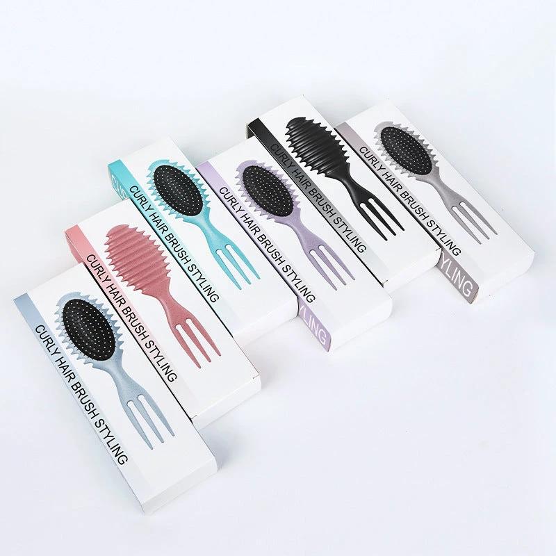 Curl Defining Bounce Hair Brush Barbershop Boar Bristle Comb Detangling Shaping Hairbrushes Professional Salon Home Styling Comb by GJG Denim