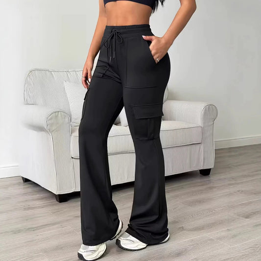 Women's High-waist Drawstring Work Pants by GJG Denim