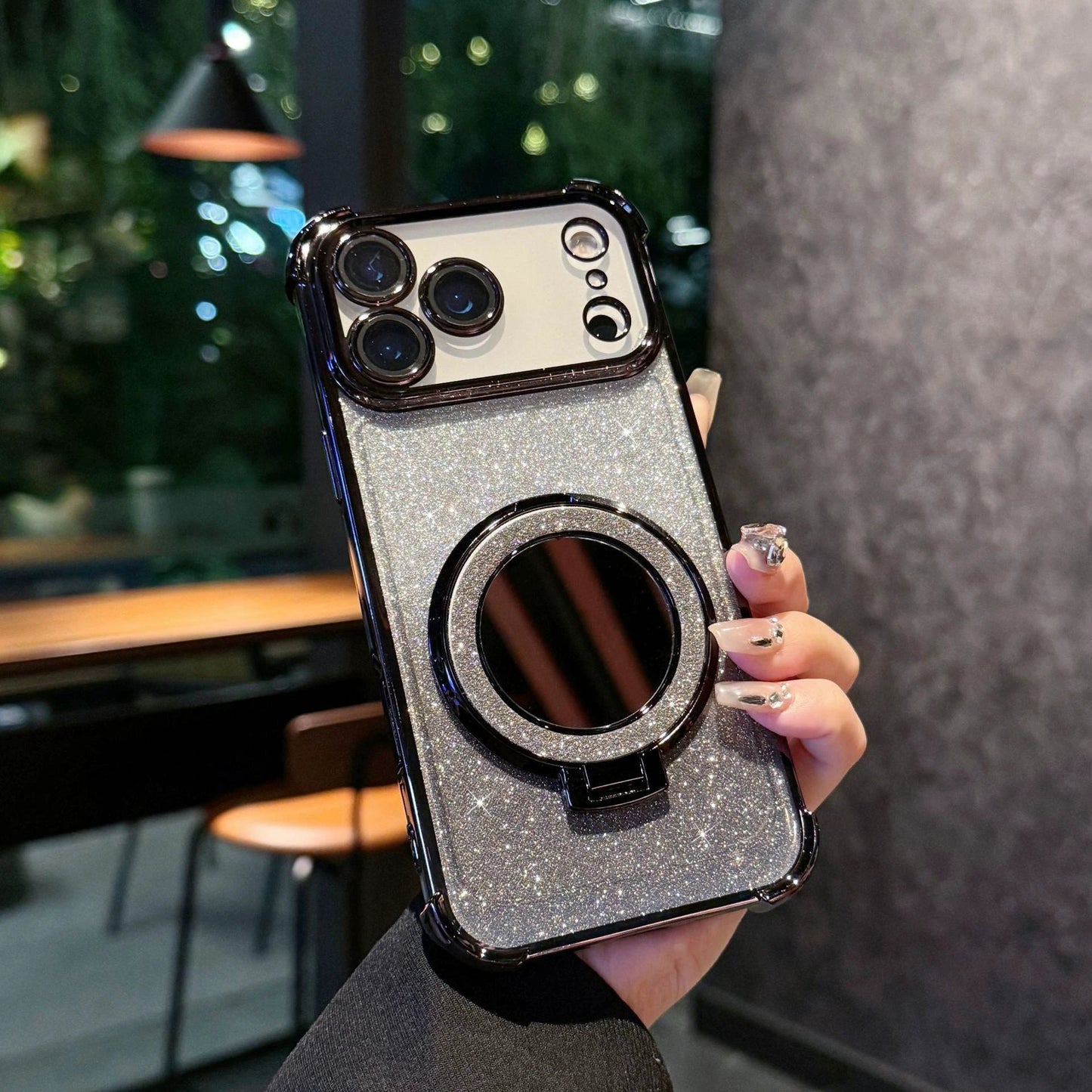 Glitter Mirror Magnetic Bracket Phone Case by GJG Denim