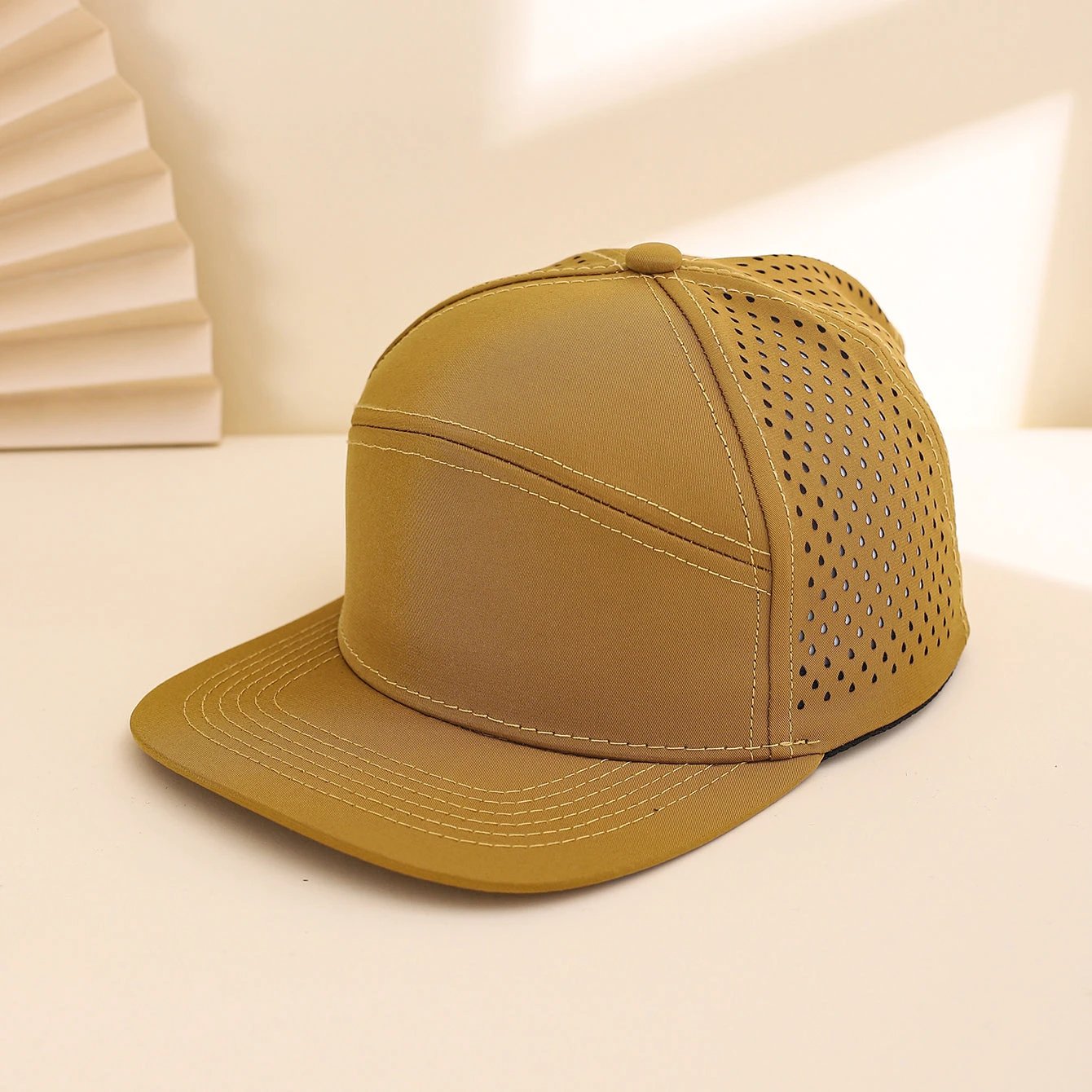 Men's Solid-color, Patchwork Mesh Baseball Cap by GJG Denim