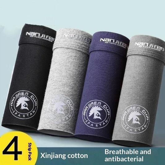Pack Of 4 Men's Comfortable Breathable Cotton Boxer Briefs by GJG Denim