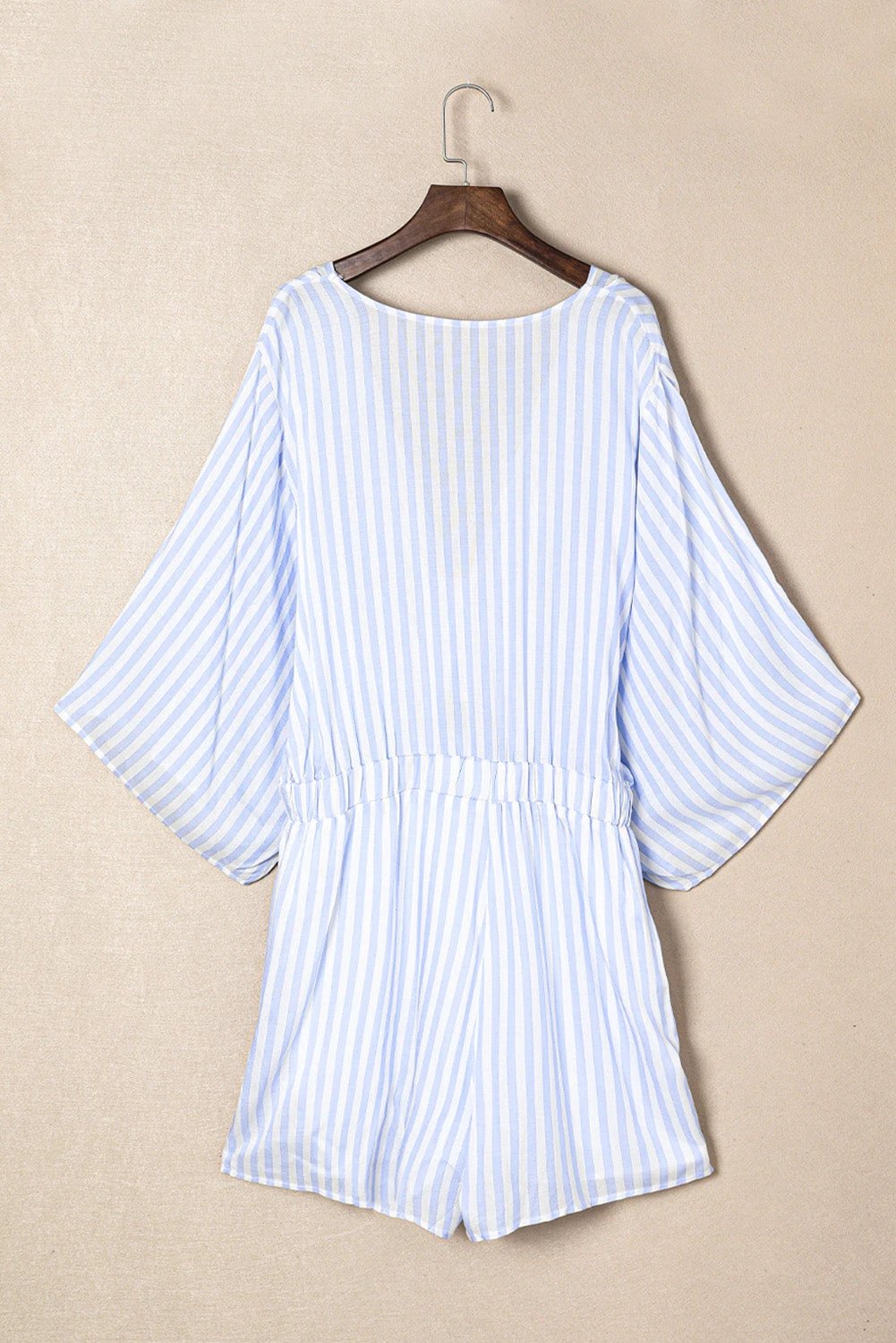 Bow Striped Kimono Sleeve Romper by Lady Ros
