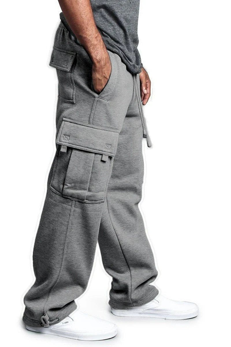 Men's Casual Multi Pocket Cargo Sweatpants by GJG Denim