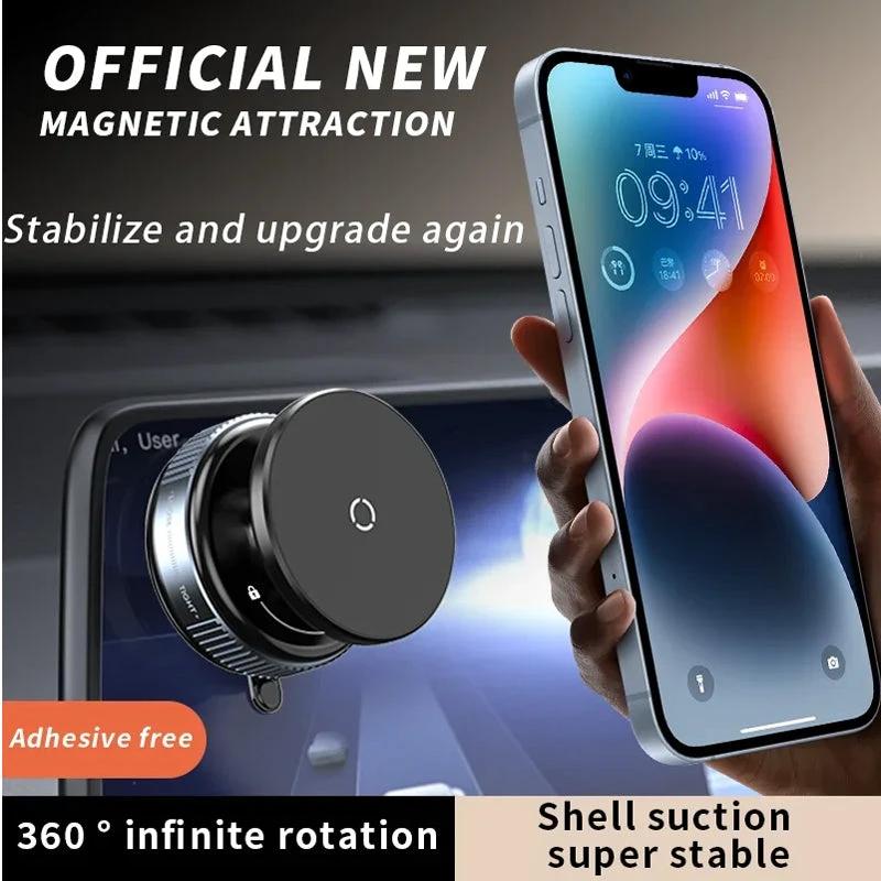 Car Phone Holder, Upgraded 360Adjustable Vacuum Suction 20X Magnets by GJG Denim