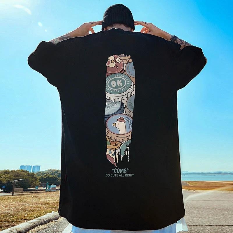 Men's Oversized Loose-fit Short-sleeve Shirt by GJG Denim