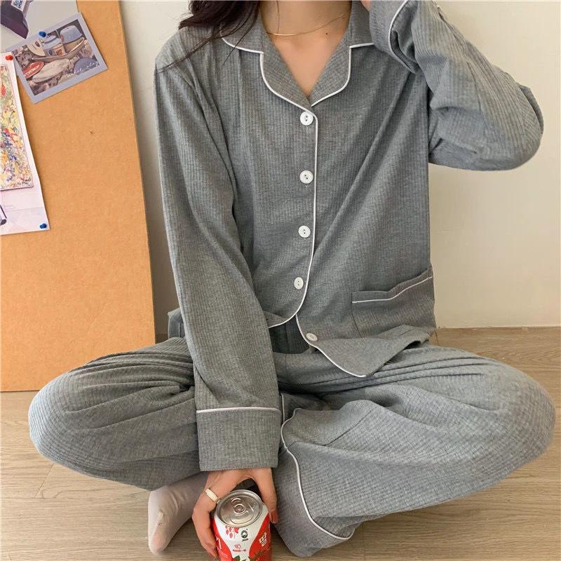 Japanese Pajamas Women Ins Sweet And Simple Homewear Suit by GJG Denim