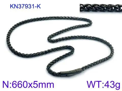 6mm Release Buckle Stainless Steel Titanium Steel Necklace For Men by GJG Denim