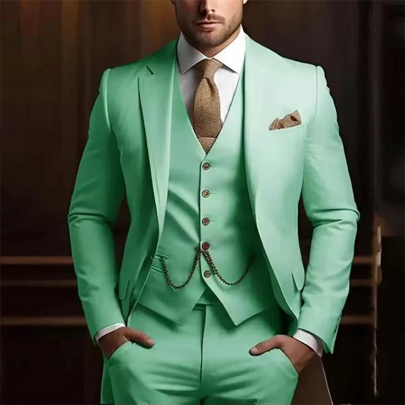Men's High-grade Gentleman Temperament Slim Three-piece Suit by GJG Denim