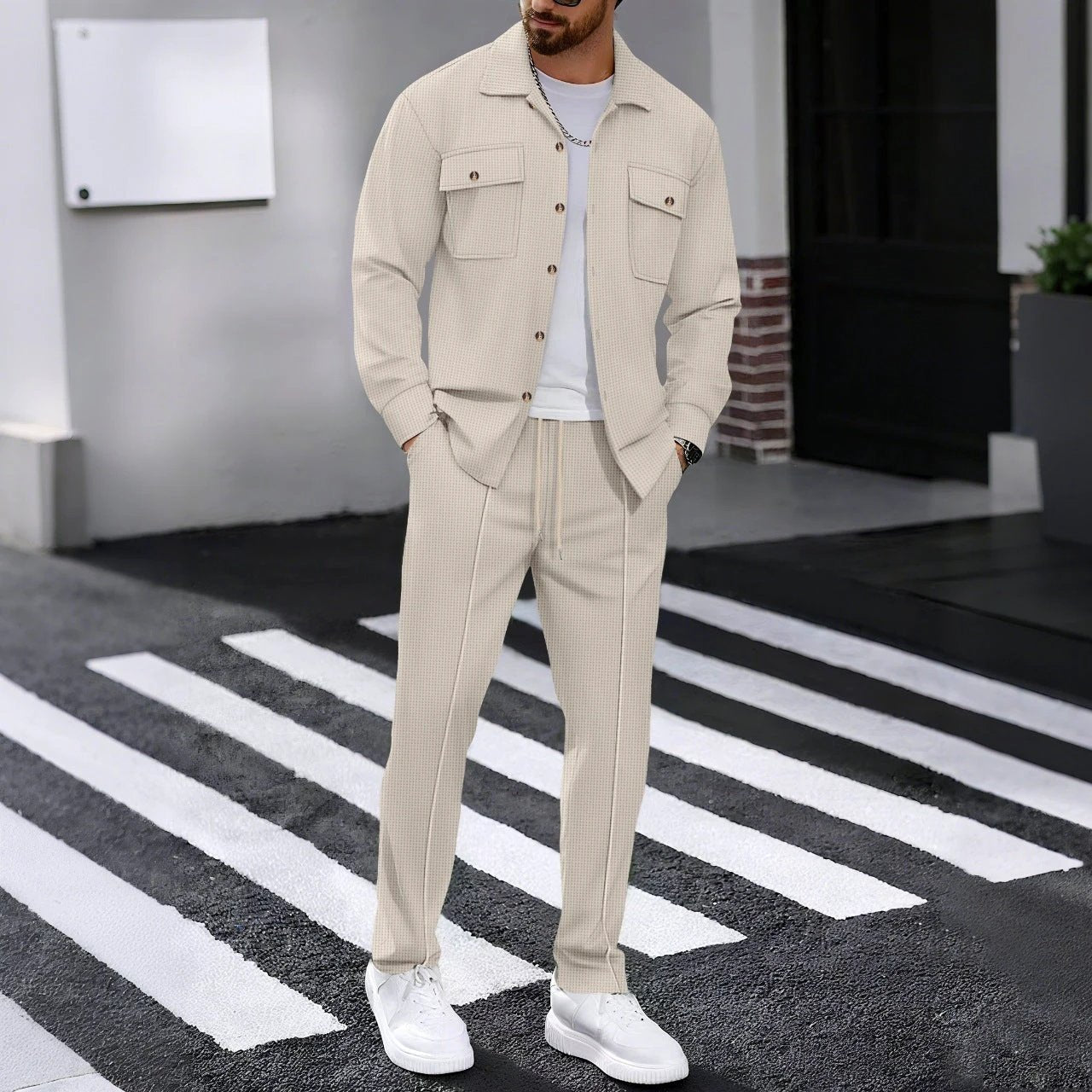 Long-sleeved Casual Men's Leisure Suit by GJG Denim