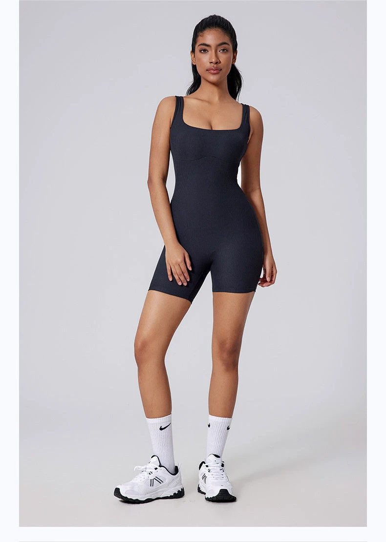 Tight Quick-drying Yoga Romper Beauty Back Jumpsuit Yoga Clothes by GJG Denim