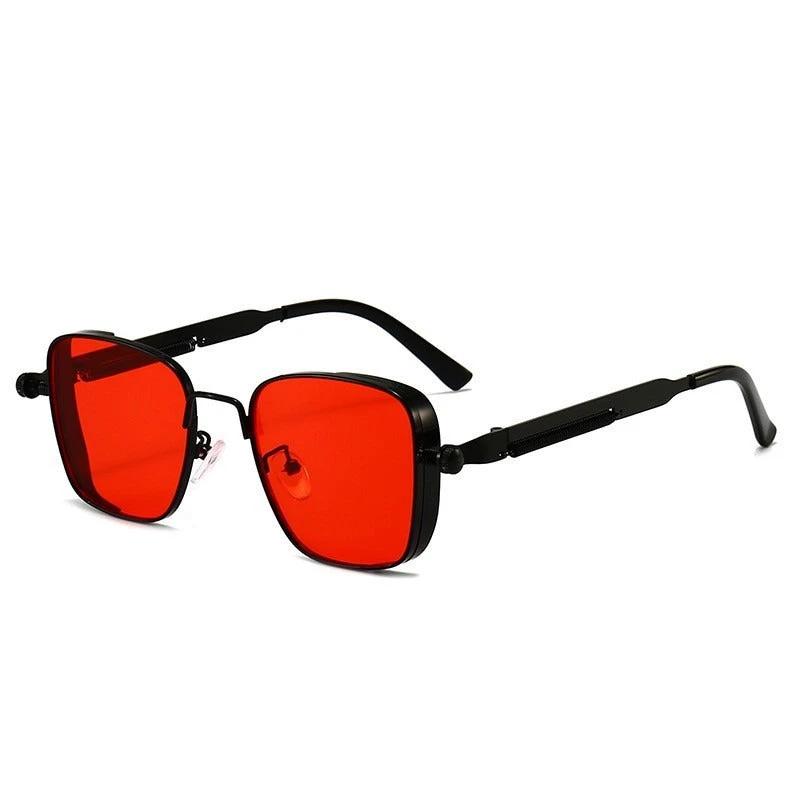 Vintage-style Square Metal Sunglasses With A Personalized Touch For Men by GJG Denim