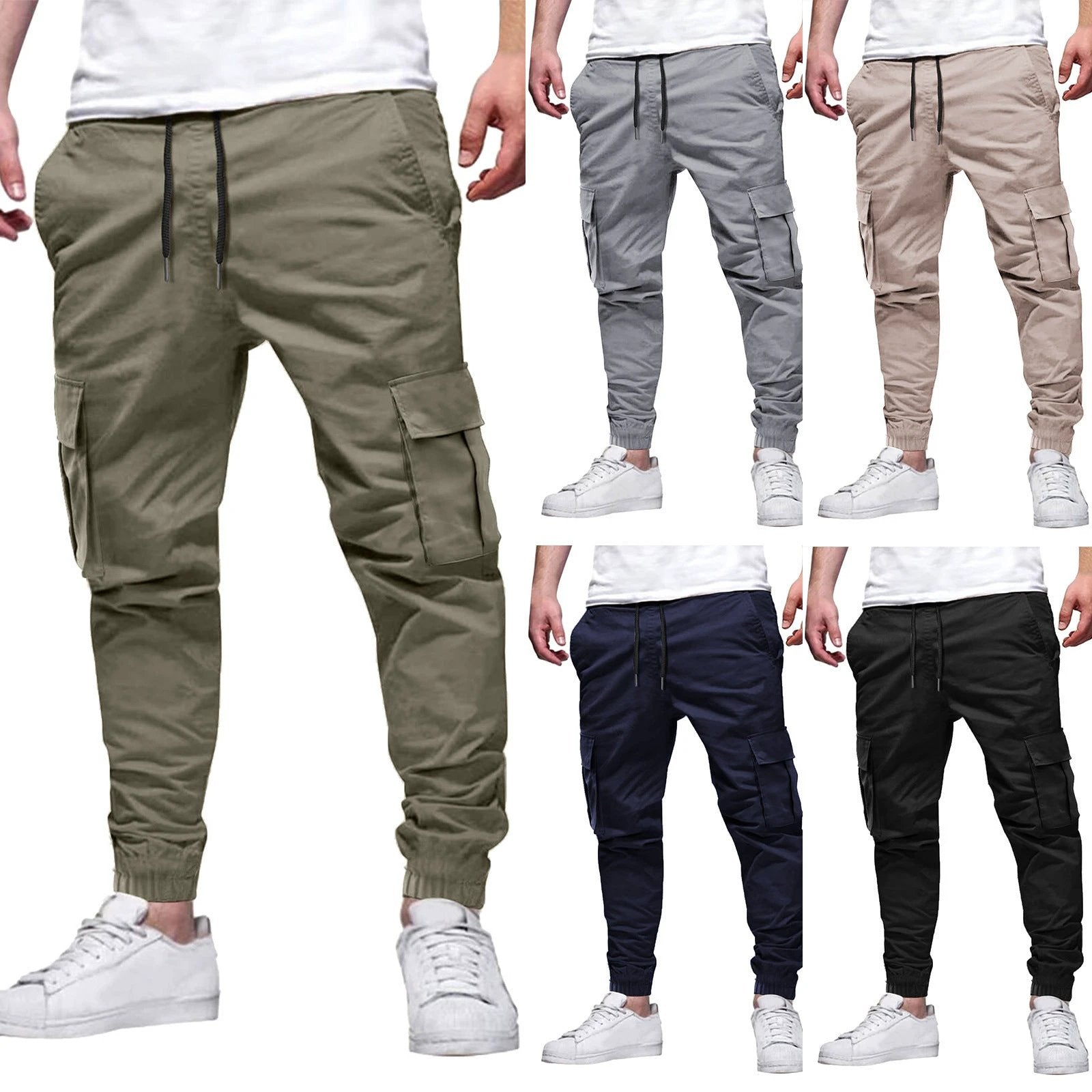 Men's Multi-pocket Drawstring Leisure Pants by GJG Denim