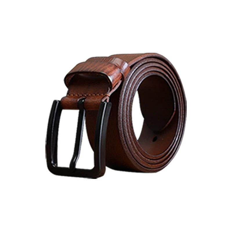 Men's Alloy Pin-buckle Belt With Top-layer Cowhidenew Casual Style by GJG Denim
