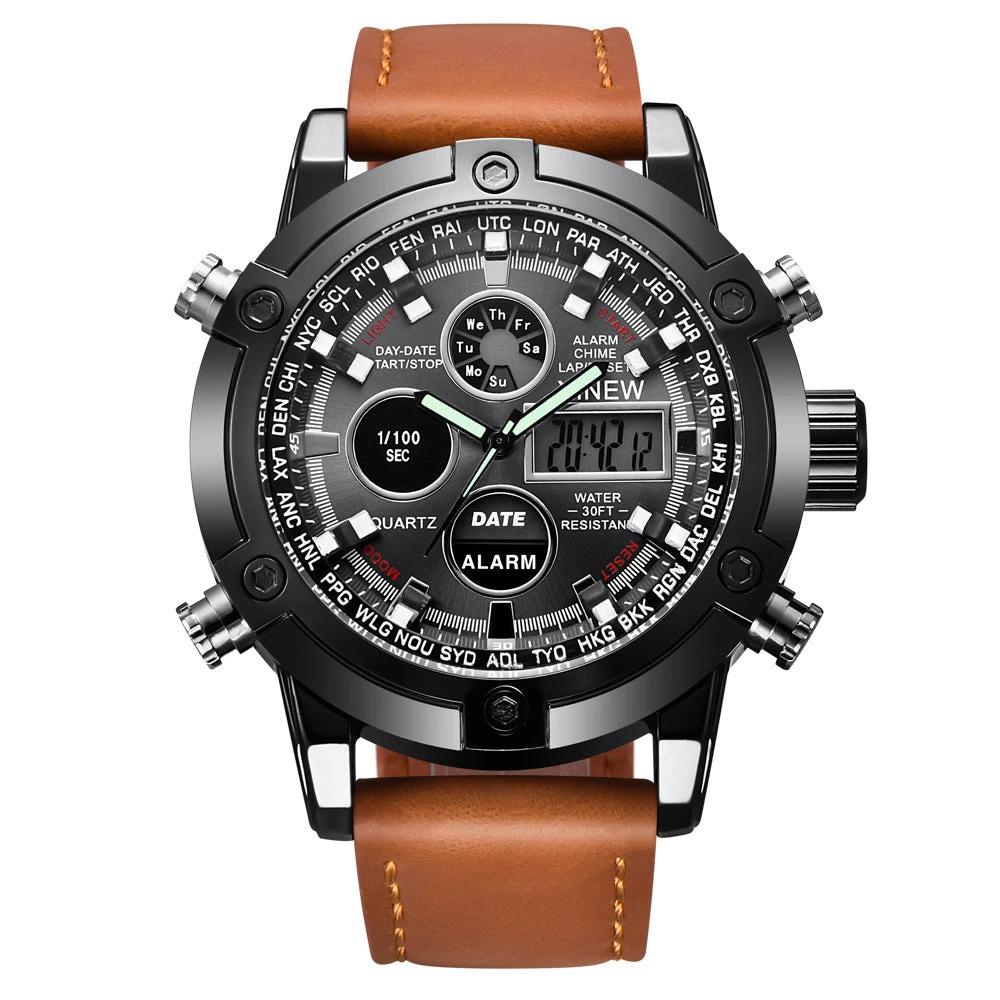 Men's Fashion Belt Multi-functional Watch by GJG Denim