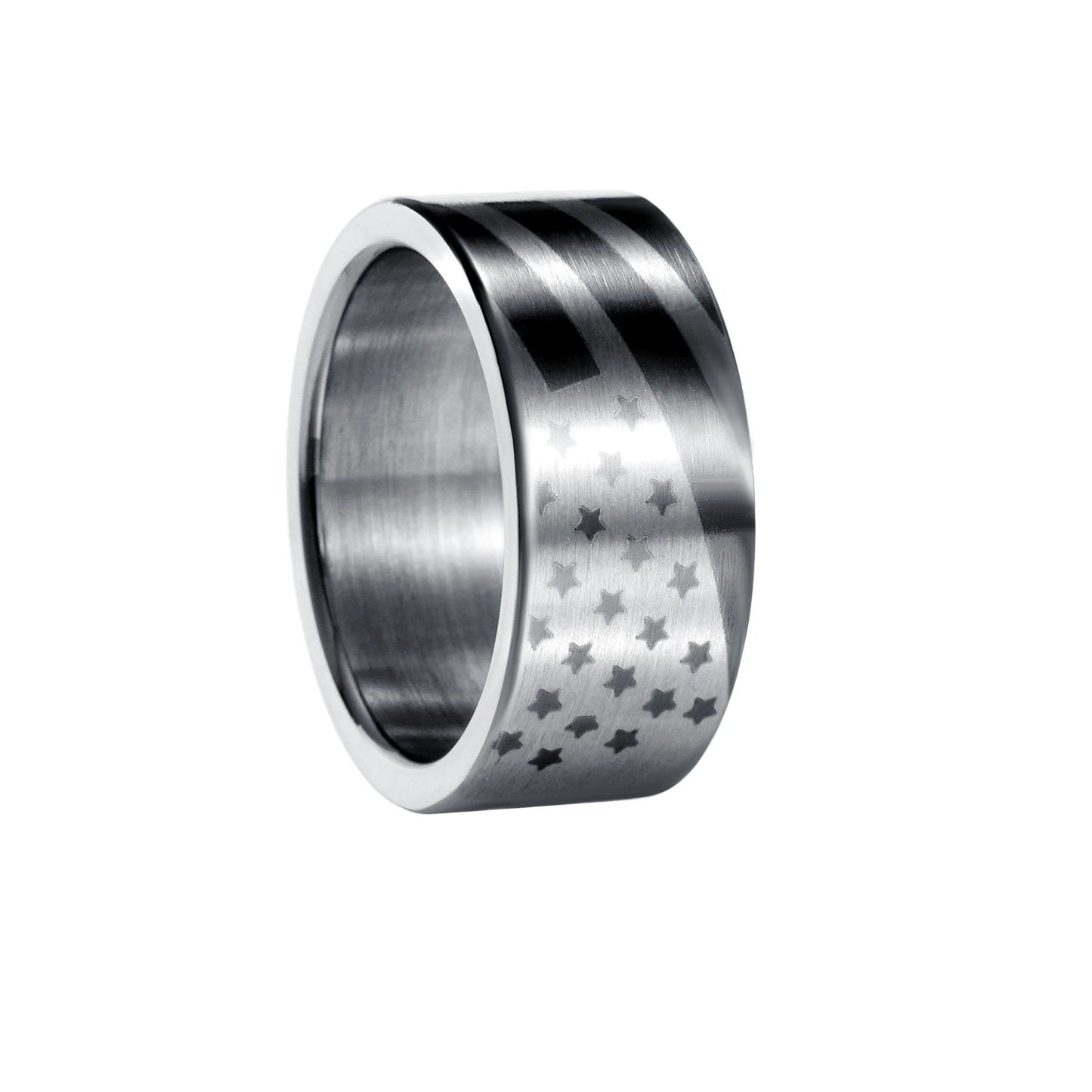 Two-tone Flag Ring for Men by GJG Denim