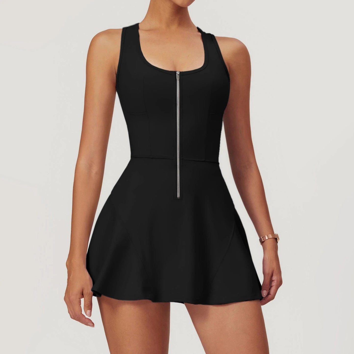 Nude Feel Anti-exposure Basic Sports Dress Women's Summer by GJG Denim