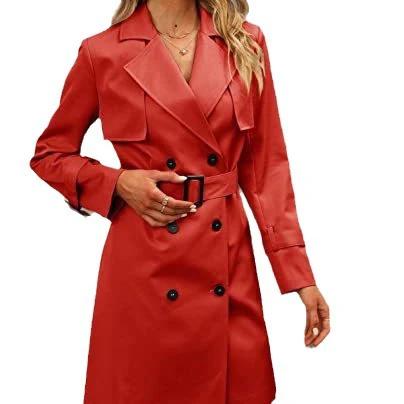 European And American Autumn Women's Double Breasted Fashion Casual Trench Coat by GJG Denim