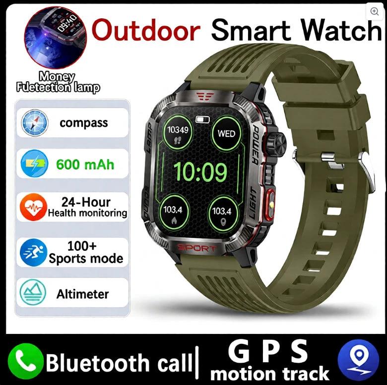 Men's Smartwatch With Barometric Altitude Sports Features Bluetooth Calling by GJG Denim