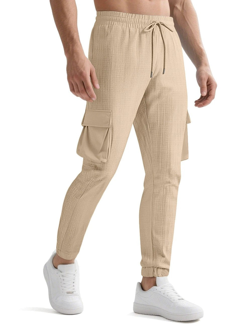 Fashion Sport Casual Trendy Drawstring Multi-pocket Pants For Men by GJG Denim