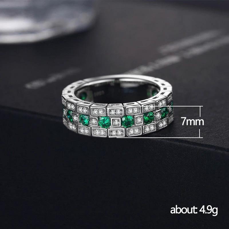 Retro Full-Crystal Wide Style Men's Ring by GJG Denim