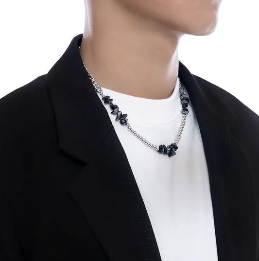 Irregular Stitching Fashionable Necklace For Men by GJG Denim