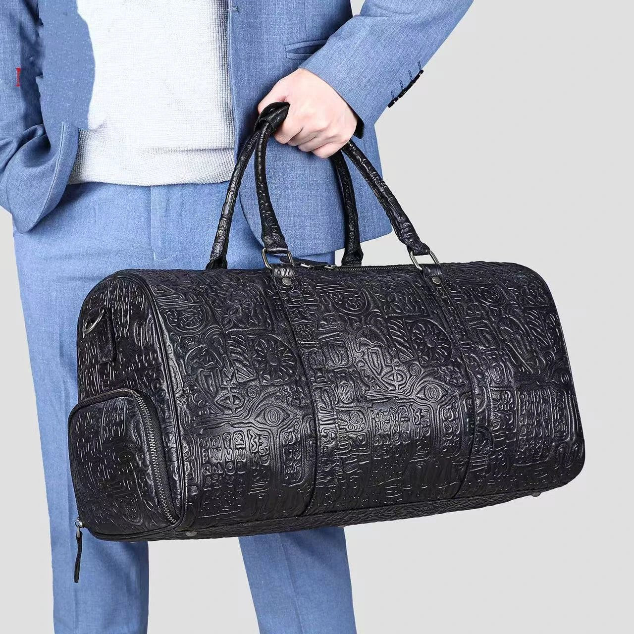 Retro Embossing Design Handbag For Men by GJG Denim