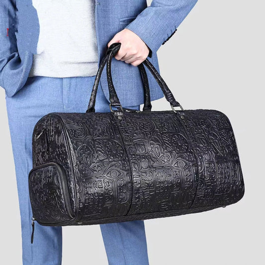 Retro Embossing Design Handbag For Men by GJG Denim