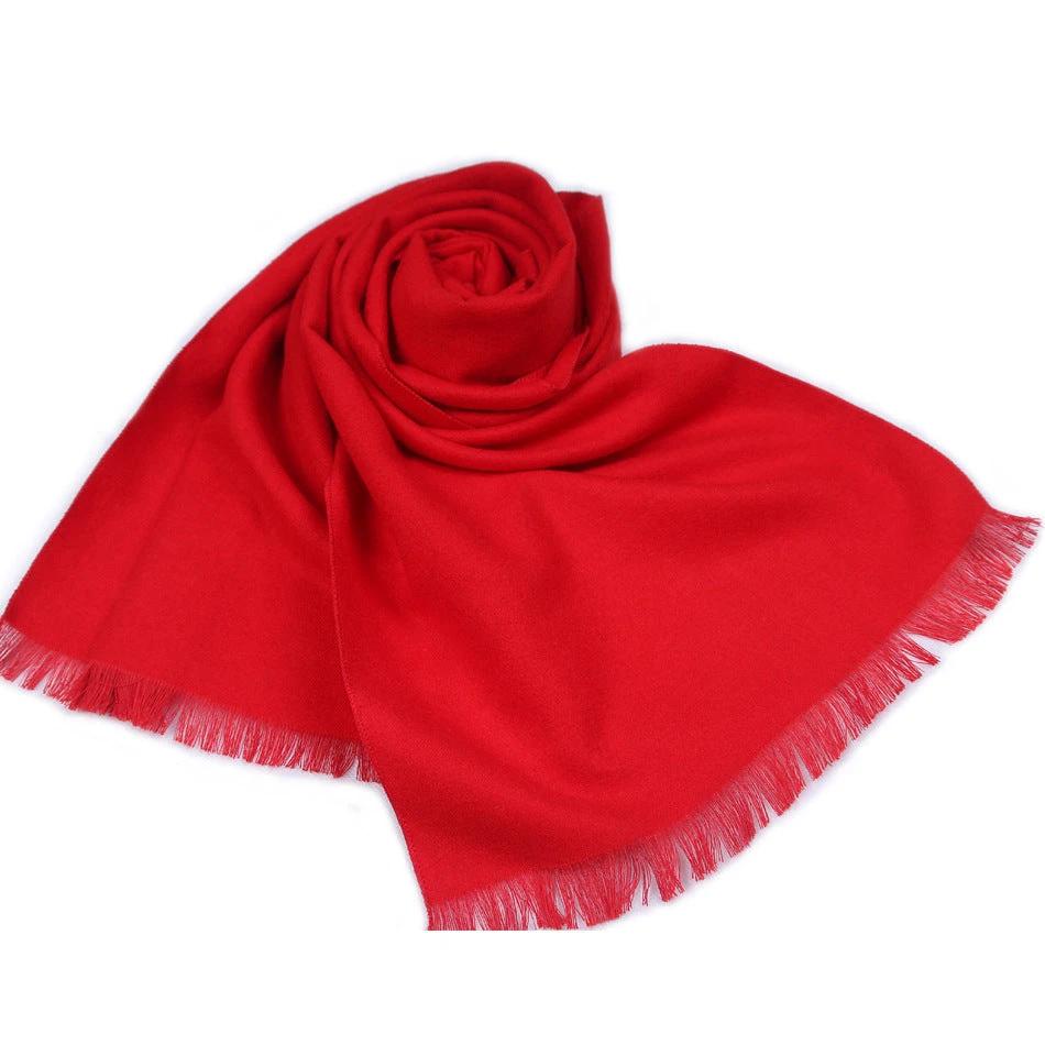 Men's Solid Color Double-sided Velvet Tassel Scarf For Men by GJG Denim