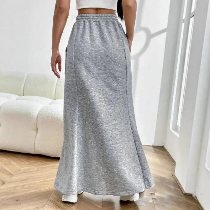 Pocket Drawstring Midi Skirt Women's Clothing by GJG Denim