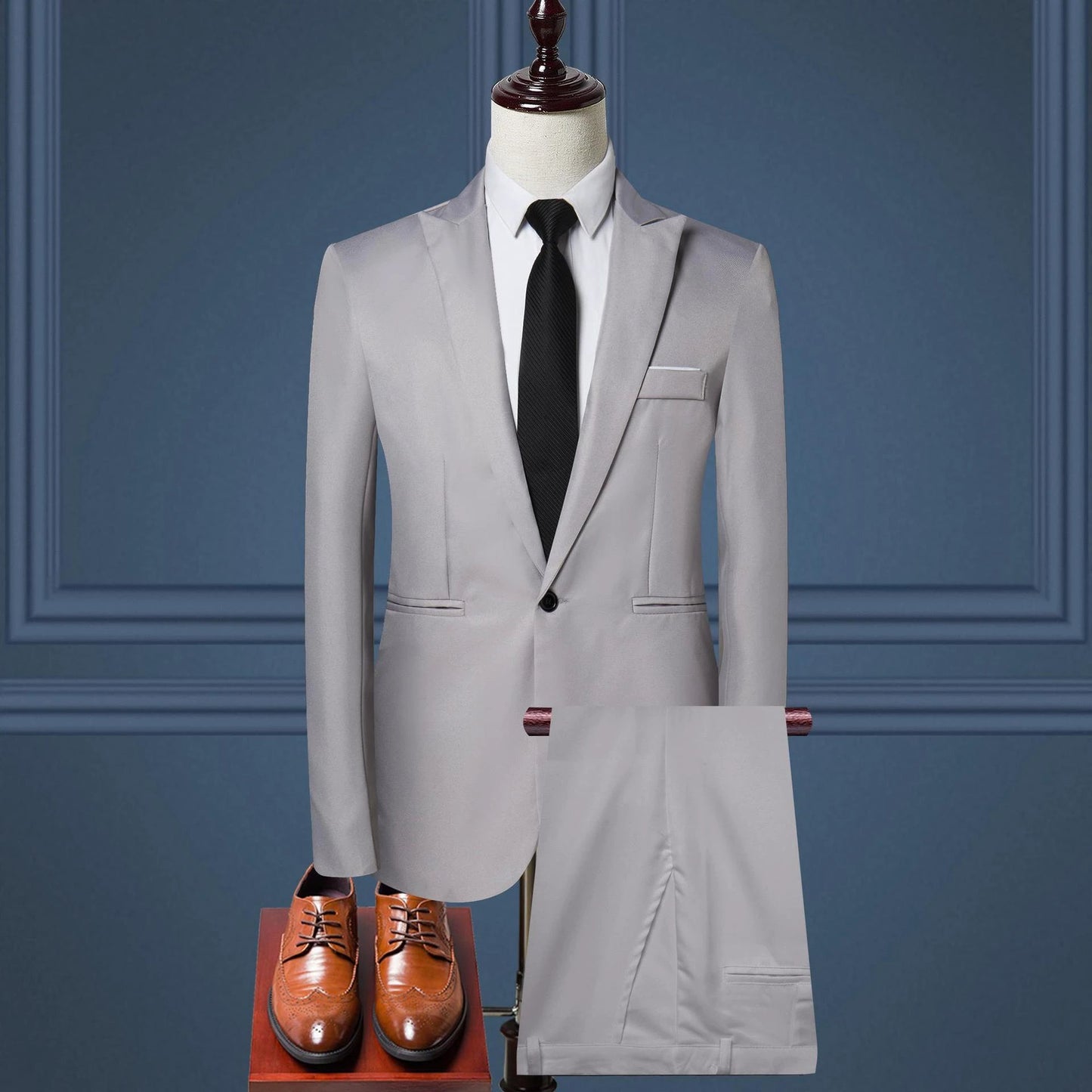 Solid Color Two-piece Leisure Suit For Men by GJG Denim