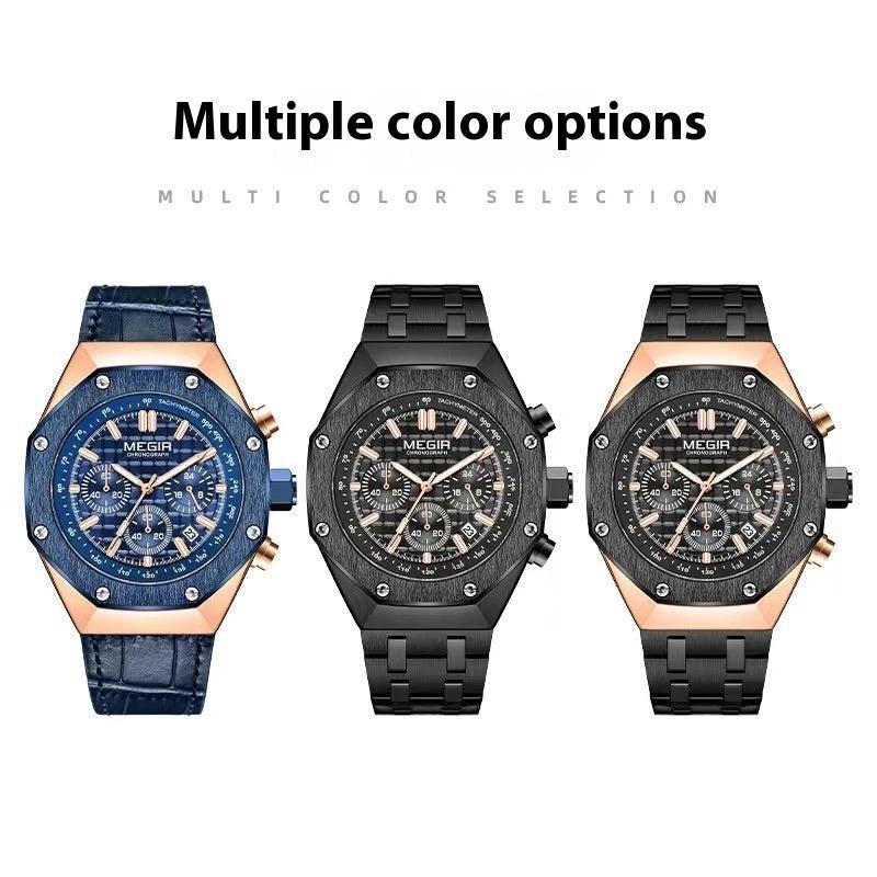 Men's Multifunctional Waterproof Quartz Watch by GJG Denim