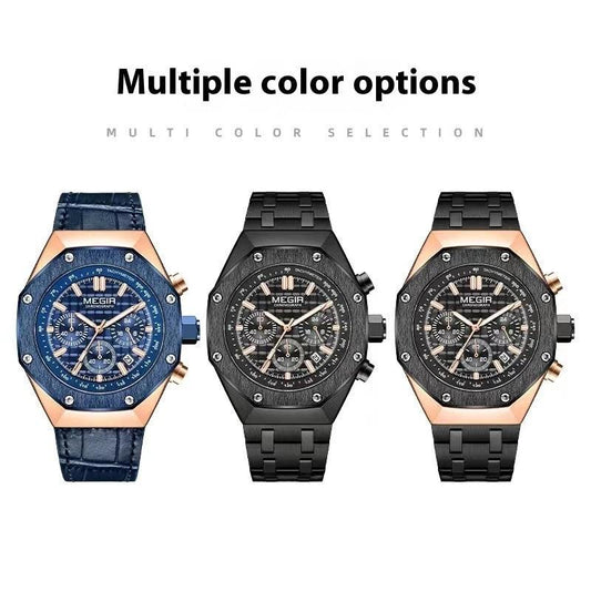 Men's Multifunctional Waterproof Quartz Watch by GJG Denim