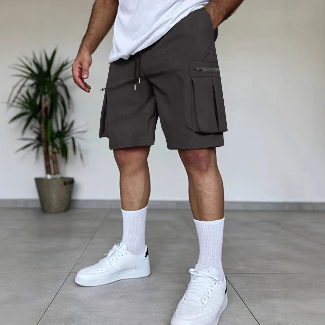 Outdoor Multi-Pocket Workwear Shorts by GJG Denim