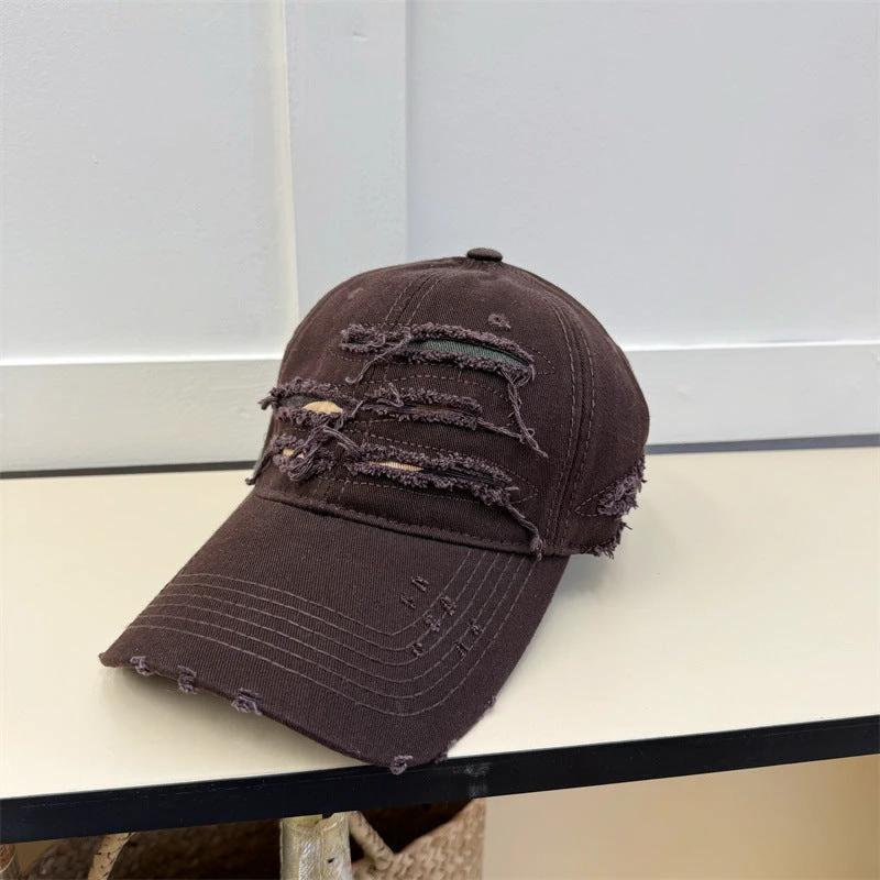 Men's Old Ripped Soft Top Baseball Cap by GJG Denim