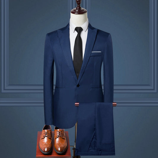 Solid Color Two-piece Leisure Suit For Men by GJG Denim