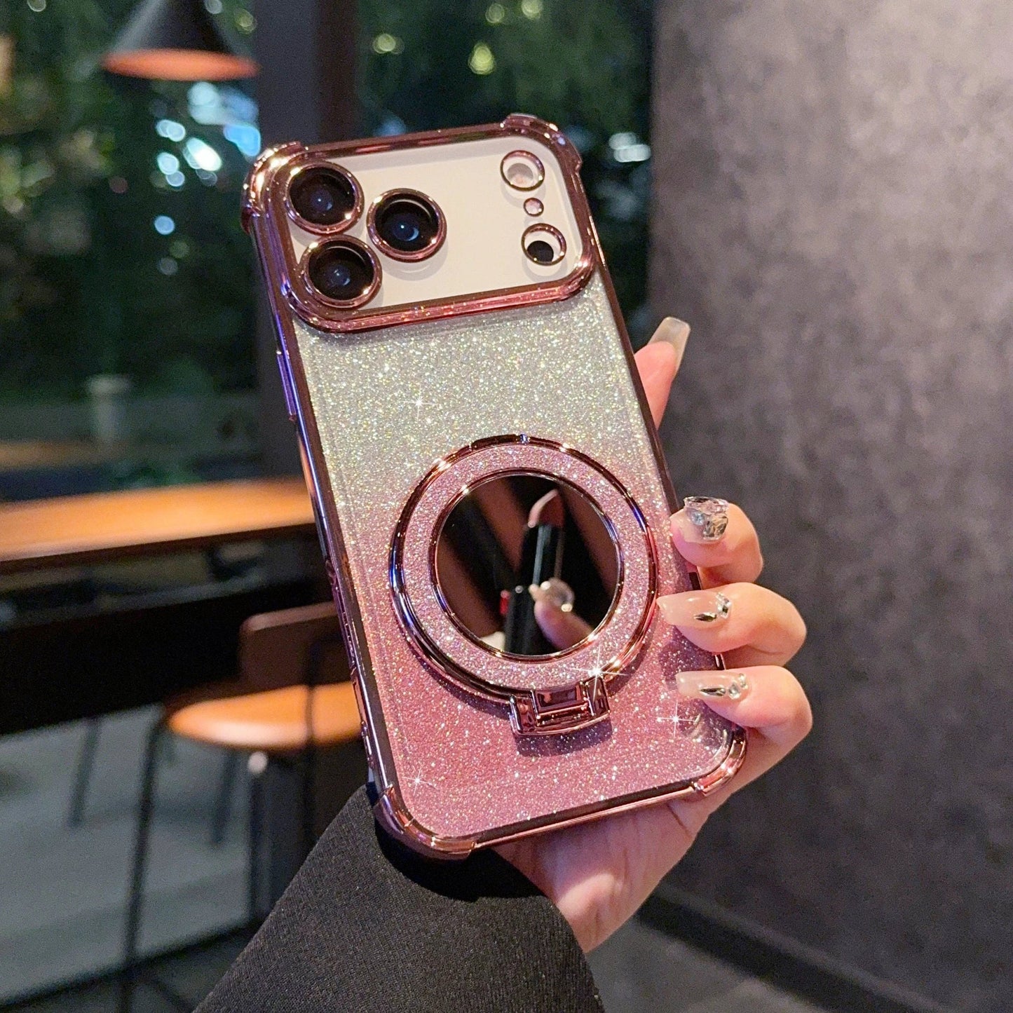Glitter Mirror Magnetic Bracket Phone Case by GJG Denim