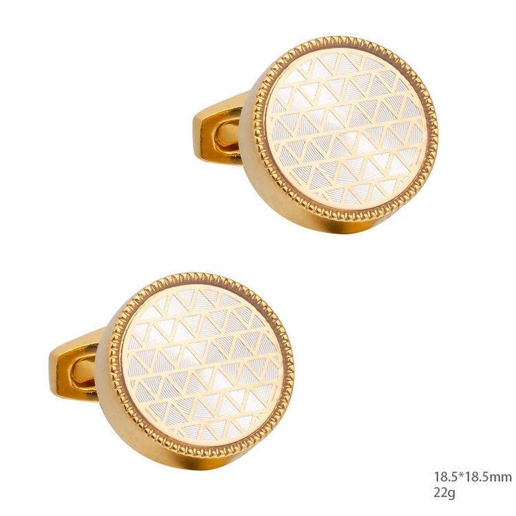 Men's Round CD Enamel Cufflinks by GJG Denim