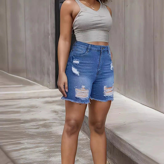 Ripped Denim Shorts by GJG Denim