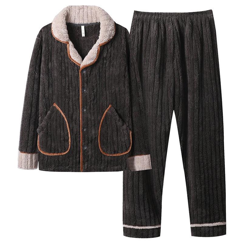 Men's Long Sleeve Cardigan Pajamas by GJG Denim