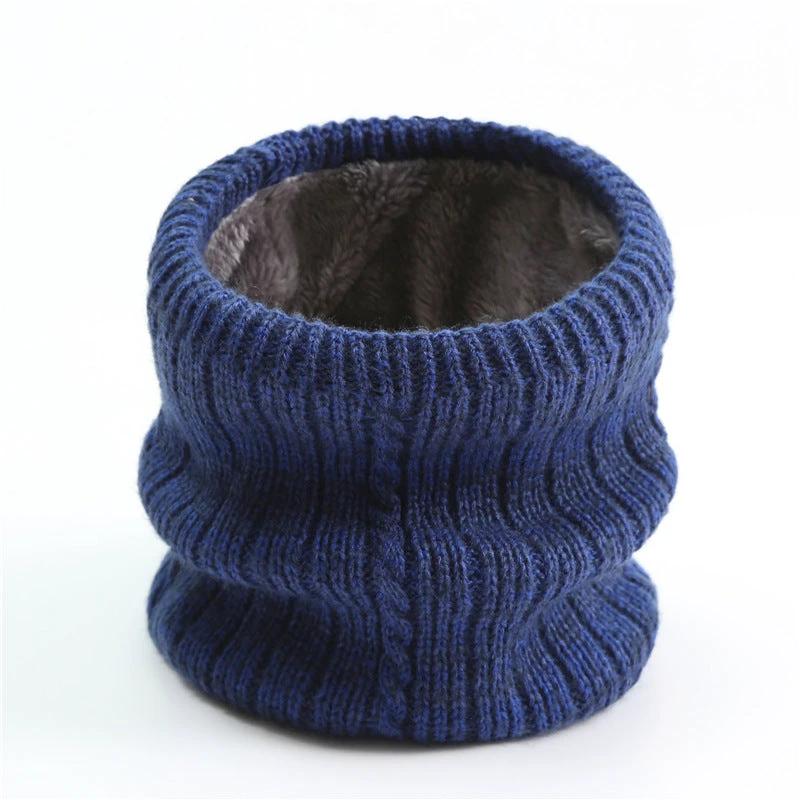 Men's Twist Wide Striped Fleece-lined Knitted Scarf by GJG Denim