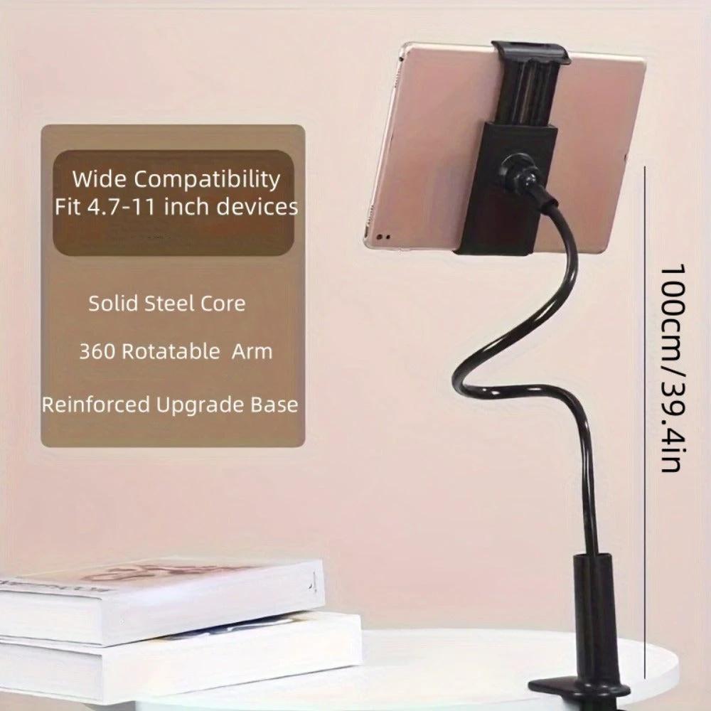 Updated Gooseneck Tablet Holder Stand For Bed 39.4inch Adjustable Flexible Arm Tablets Mount Clamp On Table by GJG Denim