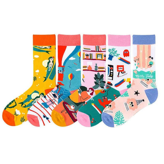 Men's Cotton Personality Socks by GJG Denim