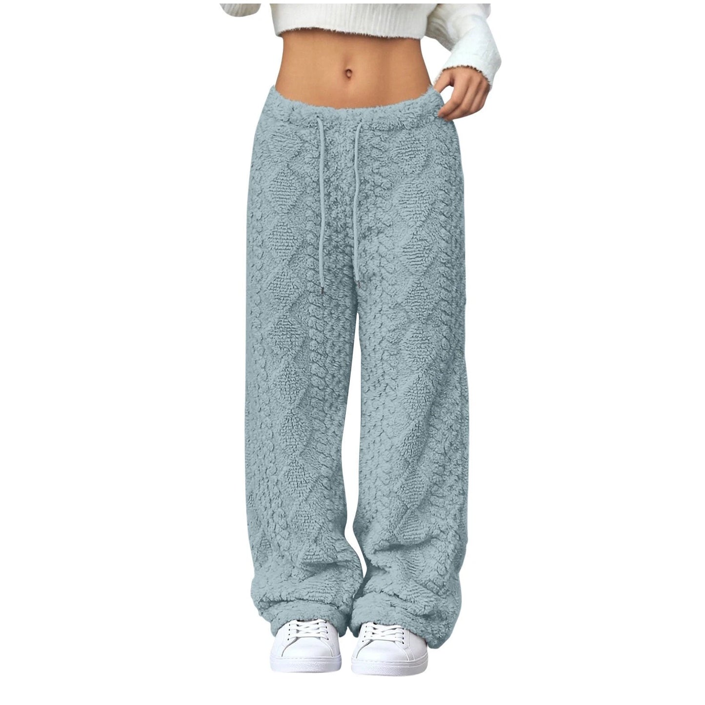 Velvet Padded Loose Straight-leg Trousers by GJG Denim