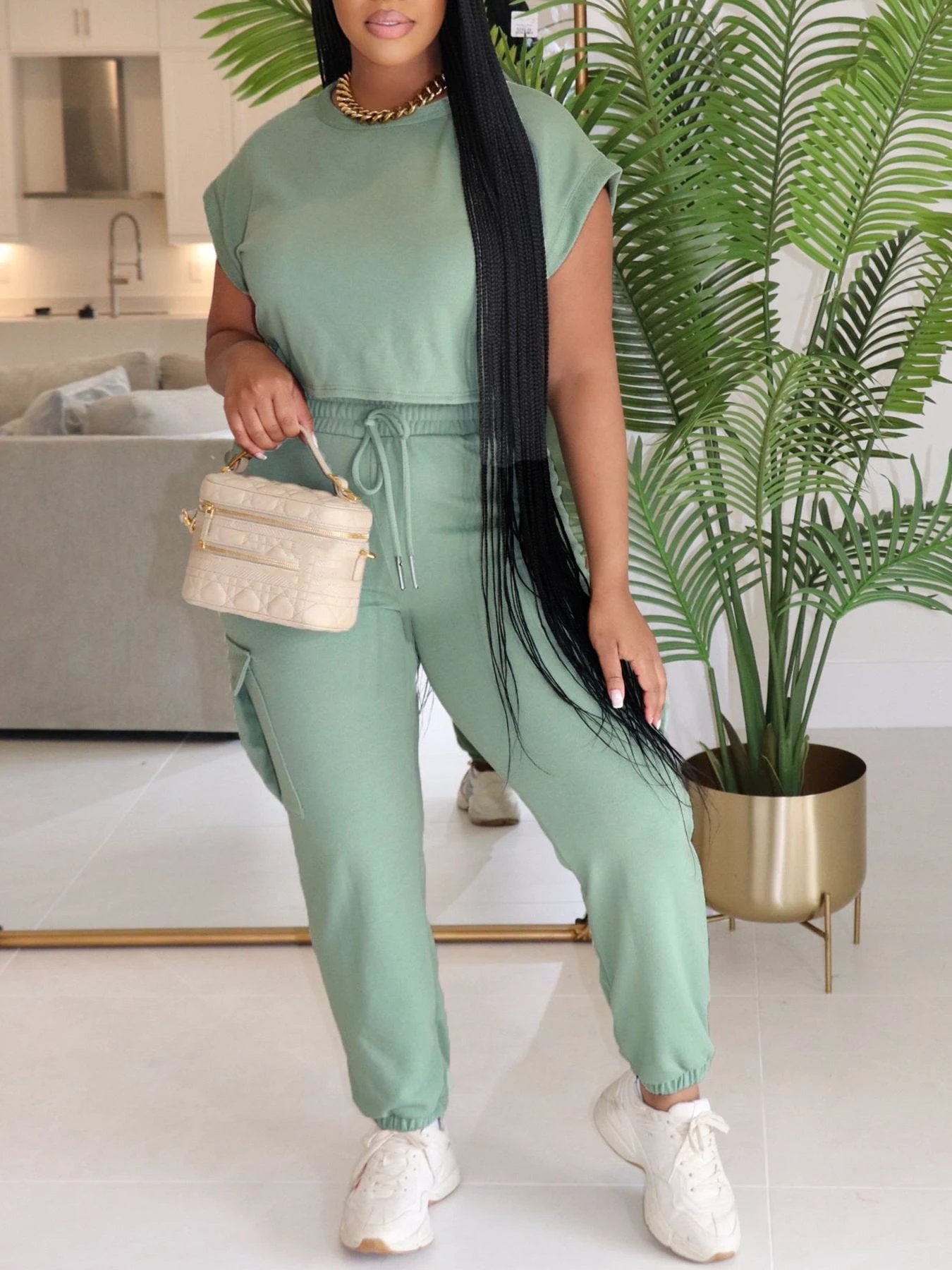 European And American Leisure Suit Top And Trousers by GJG Denim